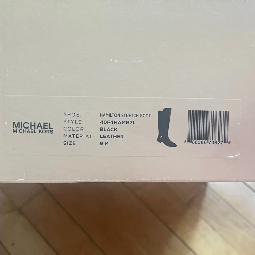 W’s MICHAEL Michael Kors Black Hamilton Stretch Boot, size 9 - Picture 3 of 5